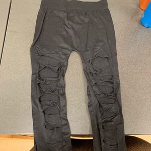 Black ripped leggings